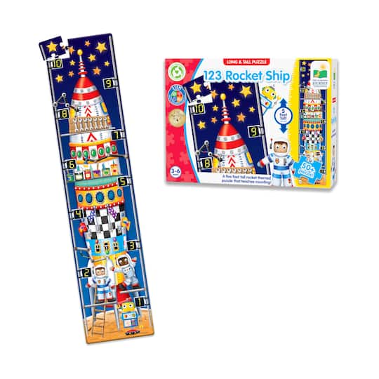Long & Tall Puzzle - 123 Rocket Ship: 50+ Pcs
